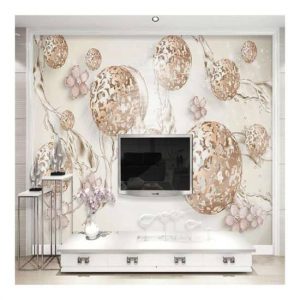 3D gold stereo wall mural