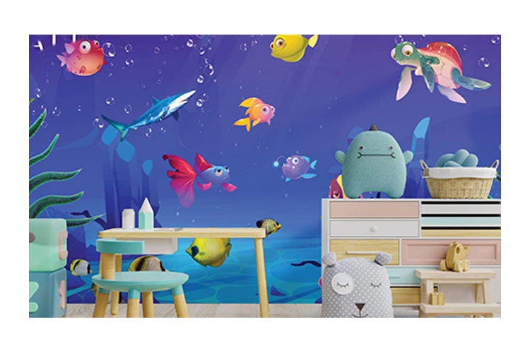 fish wallpaper for kids room