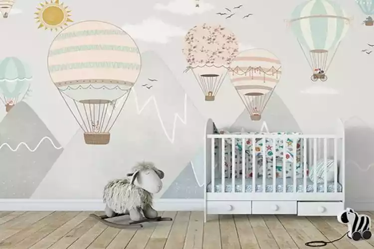 Grey Background Safari Balloon Wallpaper