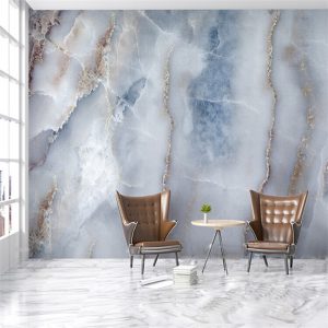 Modern Art Abstract Golden Crackle Marble Stone Wallpaper