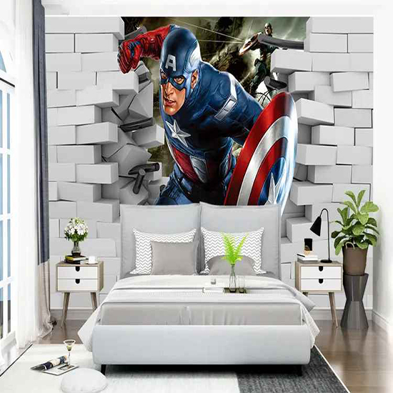 Avenger Captain America 3D Wall Mural