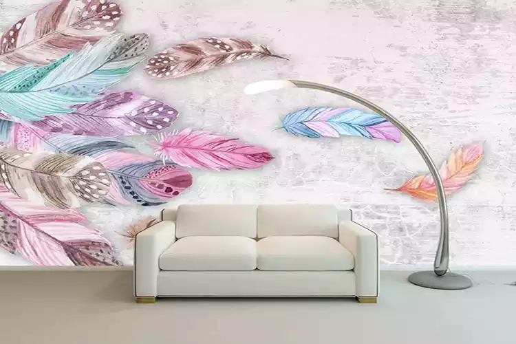 Colorful Feather Wallpaper Plumage Wall Mural